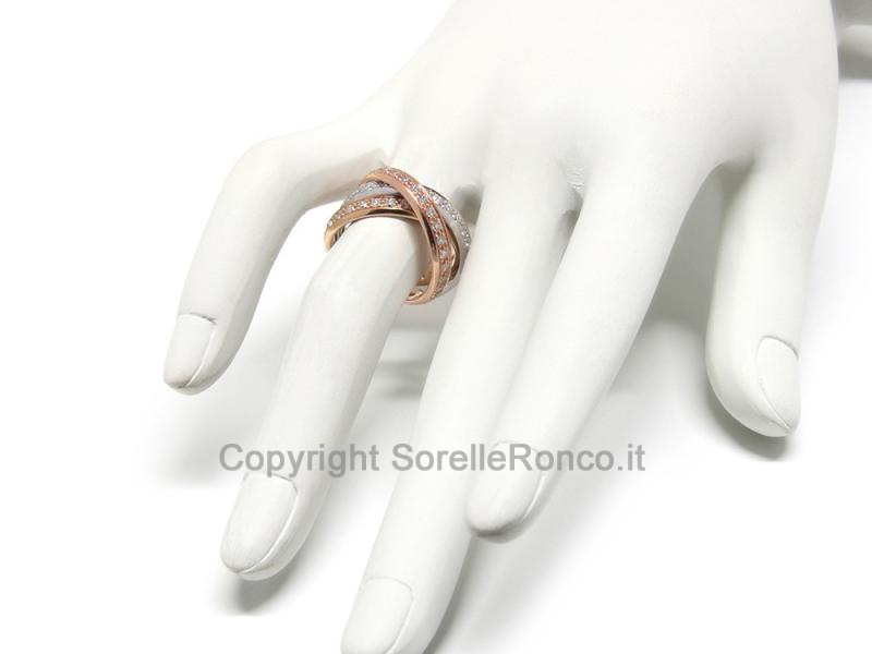 ANELLI IN TRIS ORO  18KT CON DIAMANTI DA 2 CT