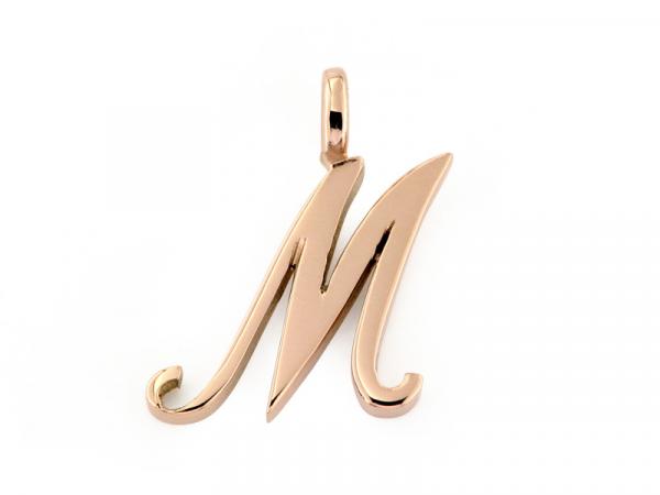 CF01052-M - Pendente Iniziale in Oro Rosa Lettera M