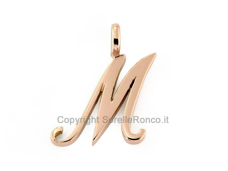 PENDENTE INIZIALE IN ORO ROSA LETTERA M