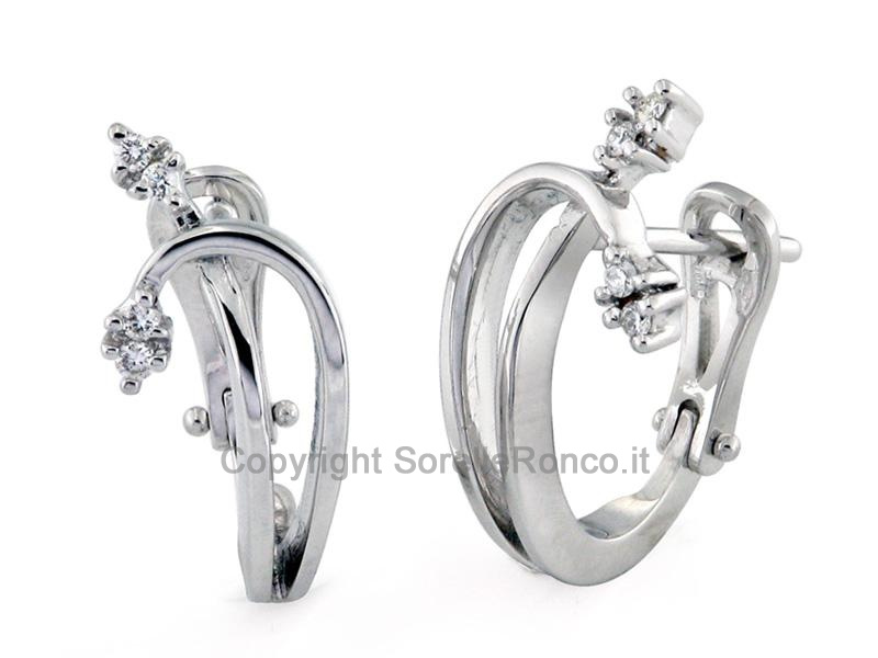 ORECCHINI ORO BIANCO E DIAMANTI 0.09 CT