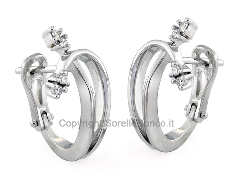 ORECCHINI ORO BIANCO E DIAMANTI 0.09 CT