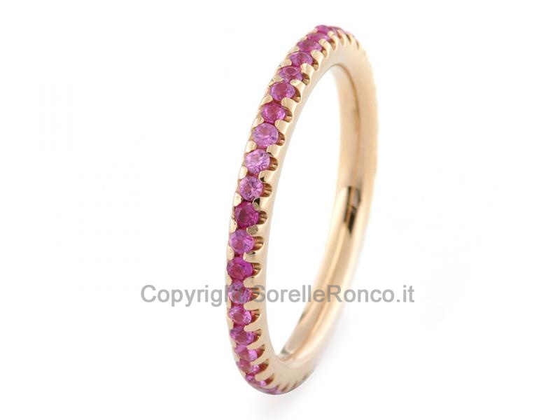 GIRODITO ORO ROSA E ZAFFIRI ROSA 0.80 CT