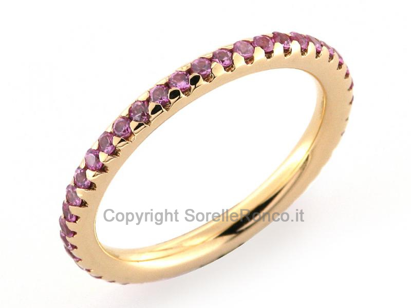 GIRODITO ORO ROSA E ZAFFIRI ROSA 0.80 CT