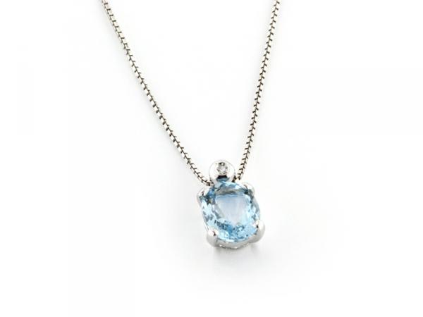 CF01103 - Girocollo in Oro con Acquamarina 1.10 ct