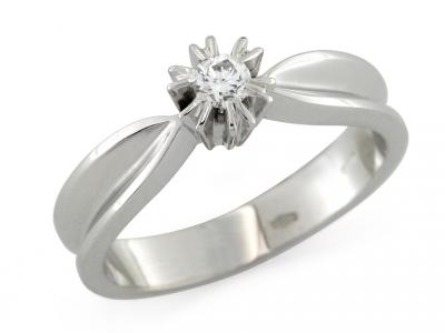 Anello Solitario con Diamante 0.16 Ct