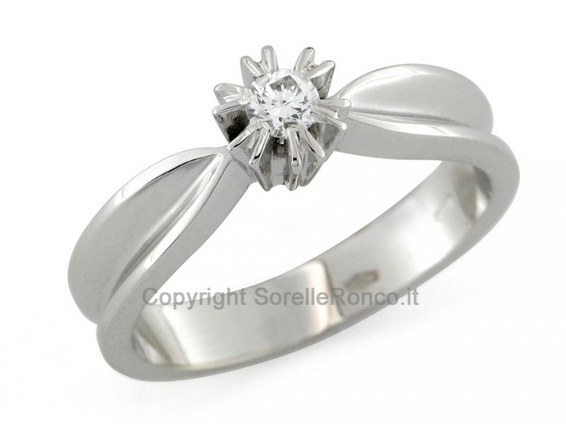 ANELLO SOLITARIO CON DIAMANTE 0.13 CT