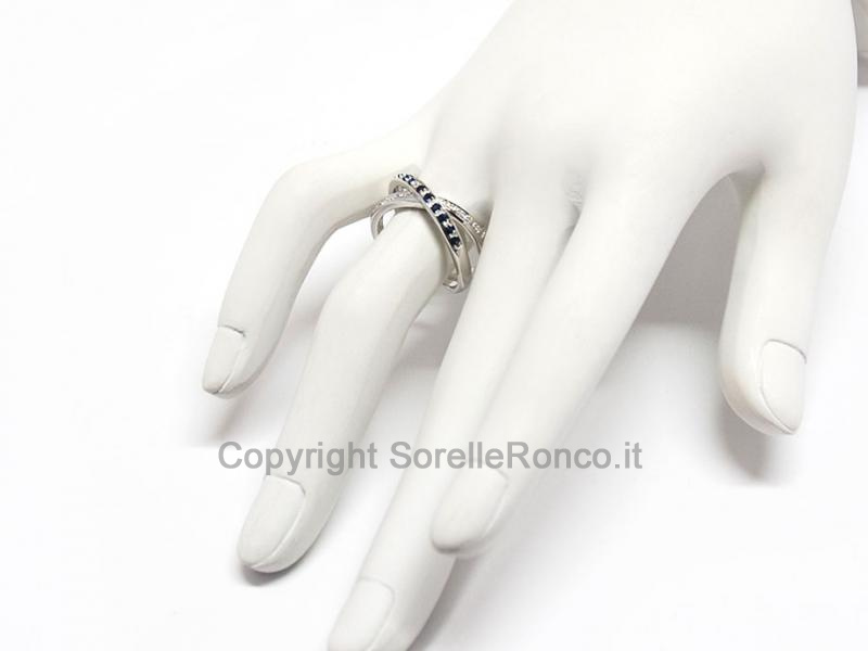 ANELLO IN ORO CON DIAMANTI E ZAFFIRI