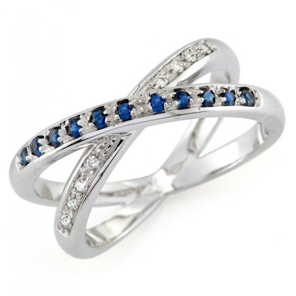 CF01133 - Anello in Oro con Diamanti e Zaffiri
