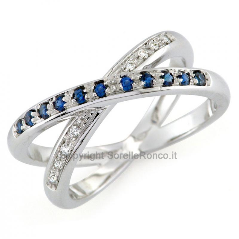 ANELLO IN ORO CON DIAMANTI E ZAFFIRI