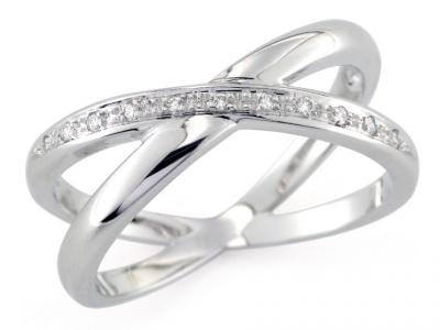 Anello Intrecciato  con Diamanti 0.09 Ct