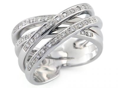 Anello Intrecciato con Diamanti 0.22 Ct