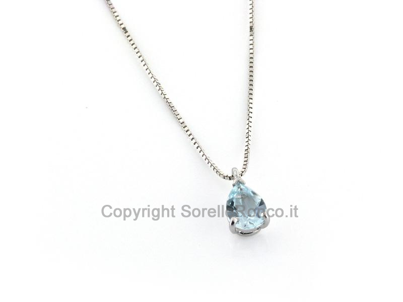 COLLANA ORO CON ACQUAMARINA 0.45-0.53 CT