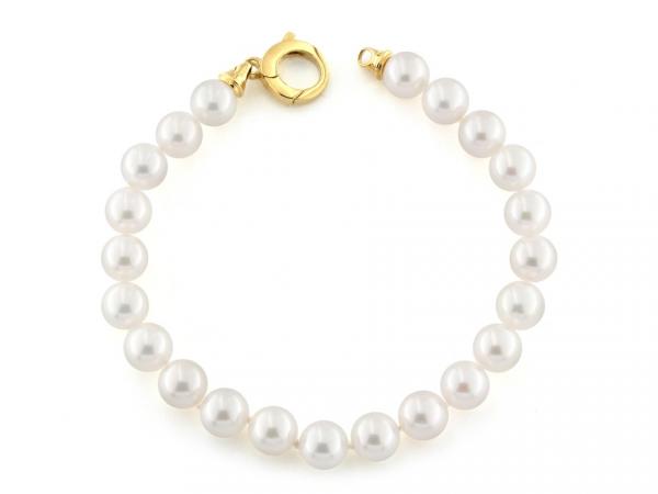 CF01159 - Bracciale di Perle 7,5-8 con Chiusura Oro Giallo