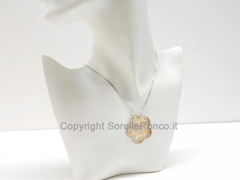 GIROCOLLO A FIORI CON DIAMANTI IN ORO