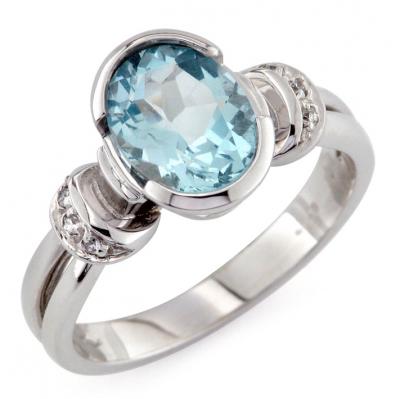 Anello Acquamarina 1.60 ct con Diamanti