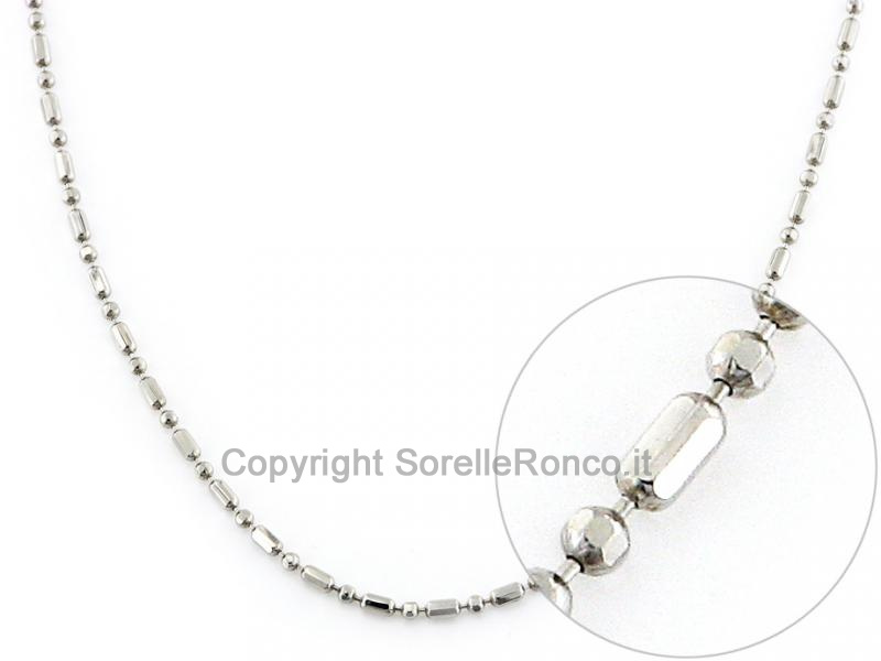 CATENA DIAMANTATA ORO BIANCO 40CM