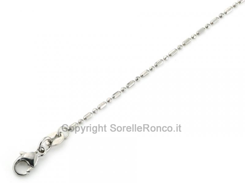 CATENA DIAMANTATA ORO BIANCO 40CM