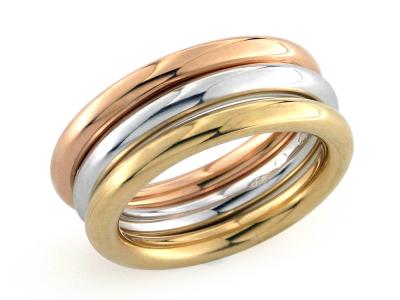 Anello 3 Fedine Tris di 3 Ori 18kt