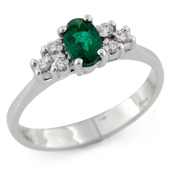 CF01227 - Anello in Oro con Smeraldo 0.46 ct