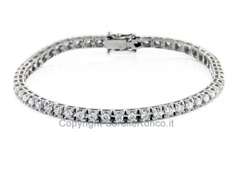 BRACCIALE TENNIS ORO BIANCO E DIAMANTI 1.90 CT