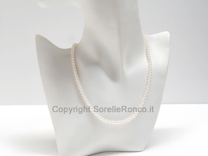 COLLANA FILO DI PERLE AKOYA DA 4-4.5 MM