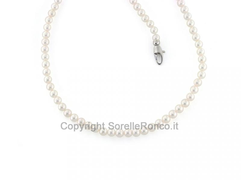 COLLANA FILO DI PERLE AKOYA DA 4-4.5 MM
