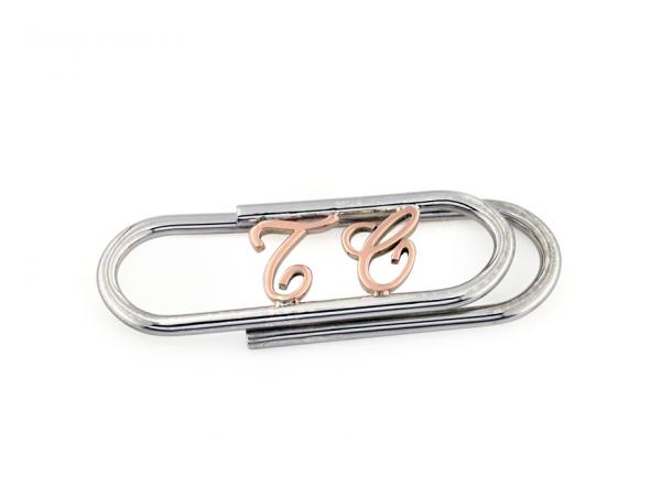 CF01261 - Fermasoldi Doppia Iniziale TC Oro Rosa