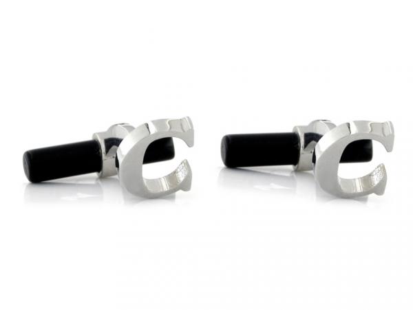 CF01272-C - Gemelli con Onice e Lettera C in Argento