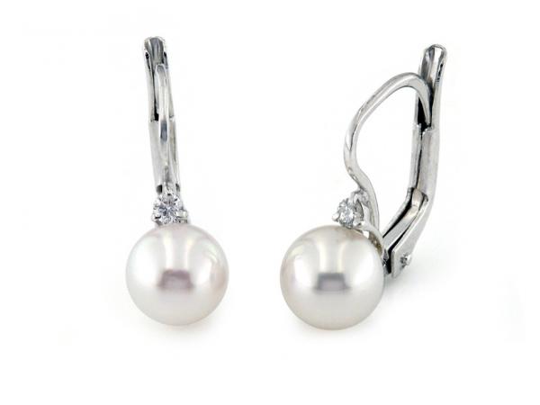 CF01291 - Orecchini Diamanti 3Griffe Perle 8-8.5mm