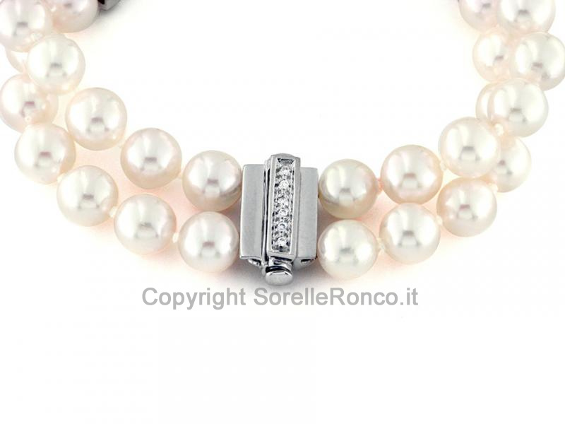 BRACCIALE 2 FILI DI PERLE Ø 7.5-8 MM