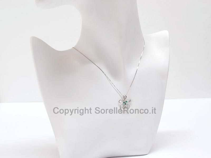 GIROCOLLO IN ORO BIANCO CON ZIRCONI