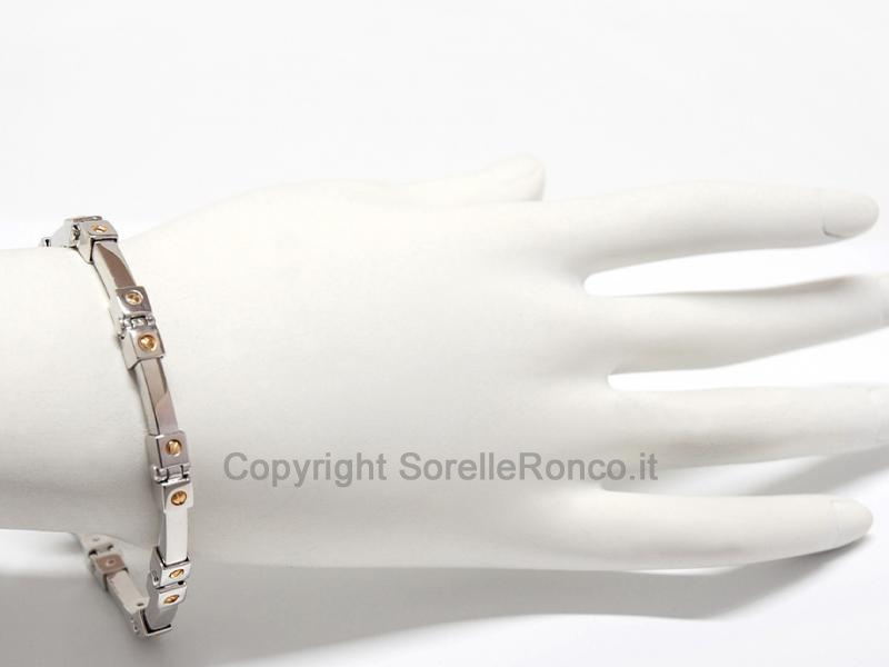 BRACCIALE UOMO SCHIAVA ARGENTO E ORO