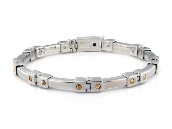 CF01331 - Bracciale Uomo Schiava Argento e Oro