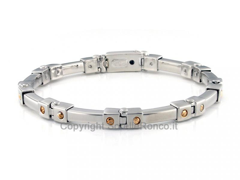 BRACCIALE UOMO SCHIAVA ARGENTO E ORO