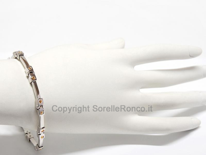BRACCIALE UOMO ARGENTO E ORO