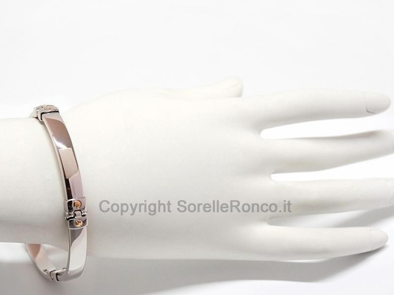 BRACCIALE UOMO ARGENTO E ORO