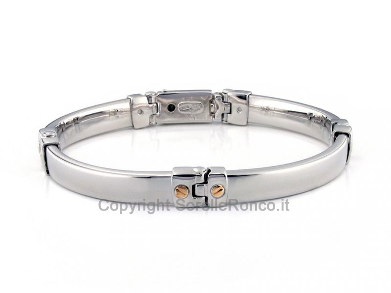 BRACCIALE UOMO ARGENTO E ORO