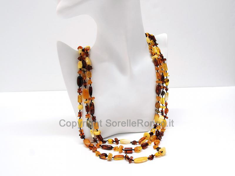 COLLANA CON AMBRA BIANCA NATURALE