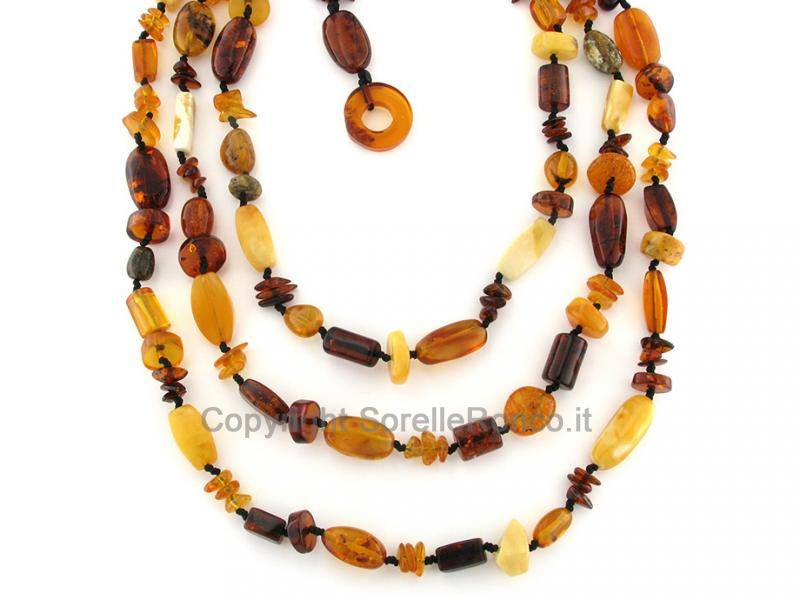 COLLANA CON AMBRA BIANCA NATURALE