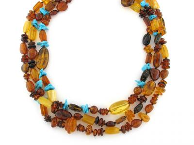 Collana con Ambra e Turchese