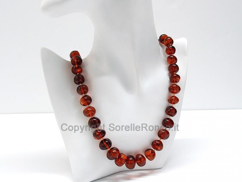 COLLANA CON AMBRA BALTICA BRUNA