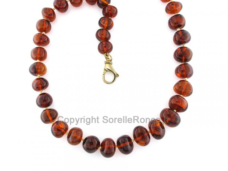 COLLANA CON AMBRA BALTICA BRUNA