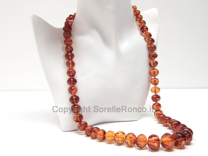 COLLANA CON AMBRA BALTICA BRUNA