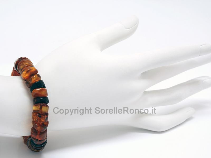 BRACCIALE ELASTICO CON AMBRA BALTICA