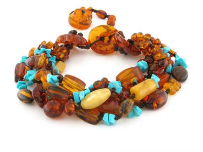 Bracciale con Ambra Baltica e Turchese