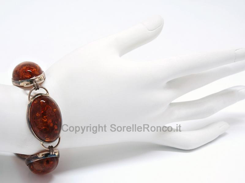 BRACCIALE ARGENTO CON AMBRA BALTICA