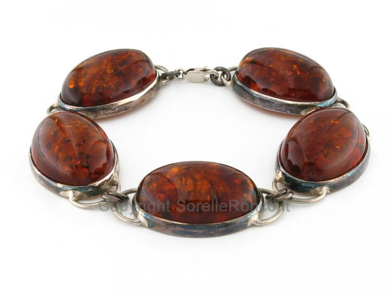 BRACCIALE ARGENTO CON AMBRA BALTICA