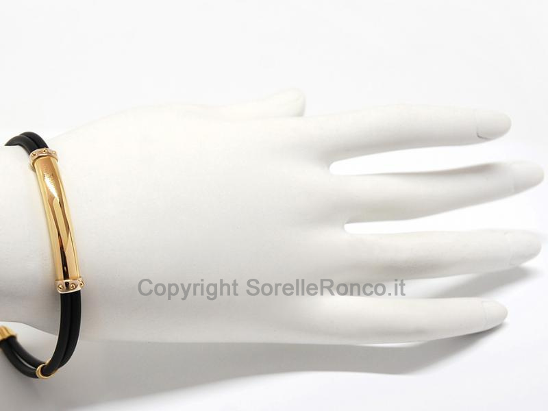 BRACCIALE UOMO CAUCCIÙ E ORO