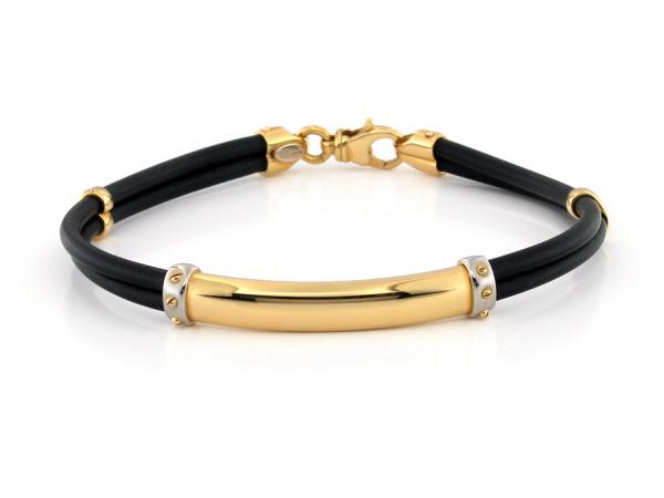 CF01408 - Bracciale Uomo Caucciù e Oro