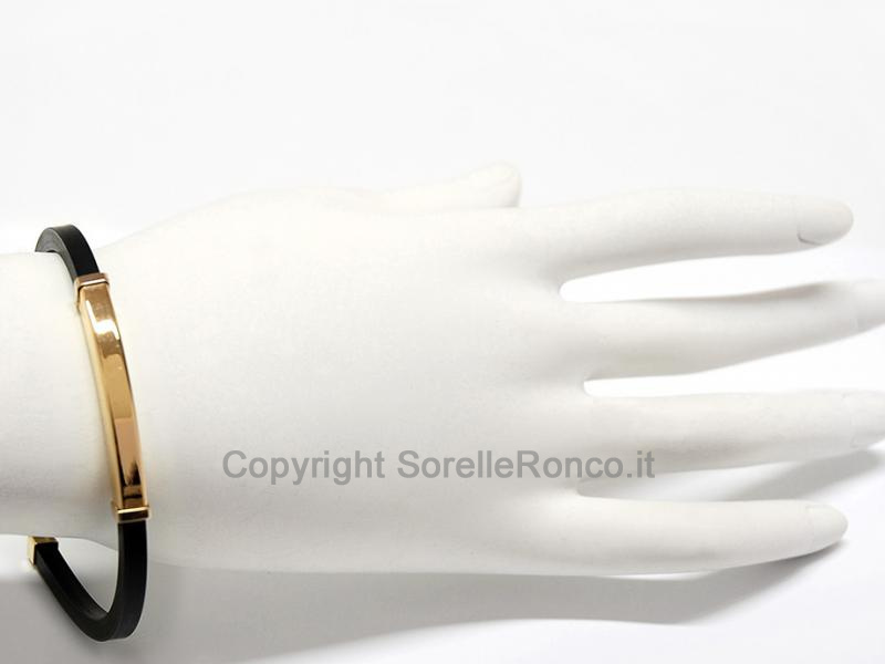 BRACCIALE UOMO CAUCCIÙ E ORO